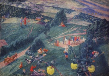 mediodía 1917 Kuzma Petrov Vodkin Pinturas al óleo
